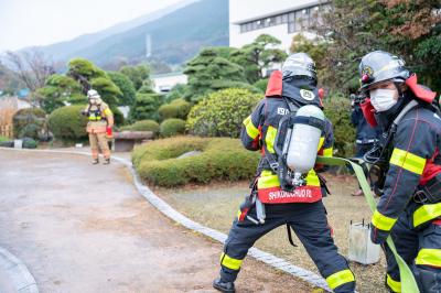 『歴史』を守るのは日頃の防災意識―暁雨館で防火訓練