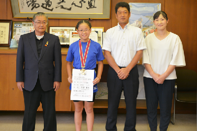 写真：第33回全国小学生陸上競技交流大会出場報告の様子