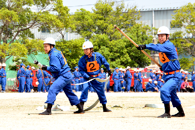 写真：消防操法大会の様子