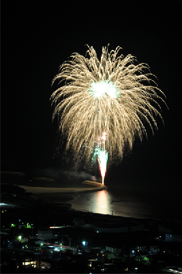 寒川豊岡海浜公園ふれあいビーチの花火の画像